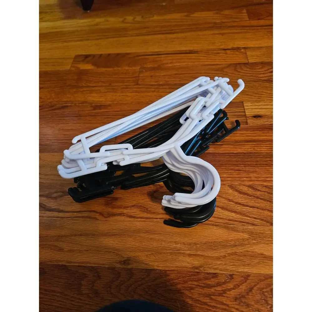 LOT 10 Black & 10 White Baby & Toddler Clothing Hangars